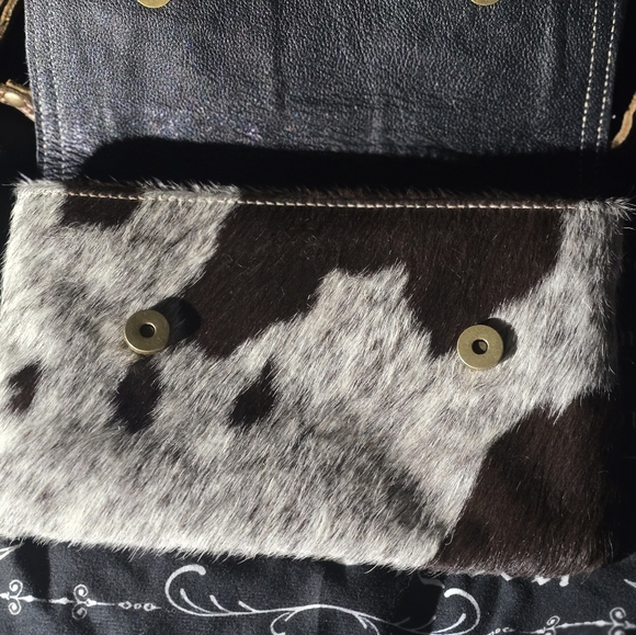 Cowhide and leather Myra crossbody or shoulder bag - Picture 5 of 5